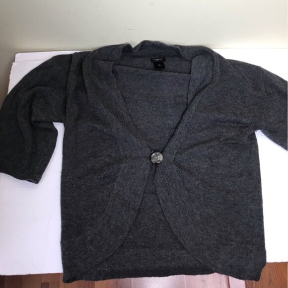 Ann Taylor Y2K Wool Round Hem Ballon Sleeve Cardigan Sweater Top Button Oversize - Picture 3 of 12